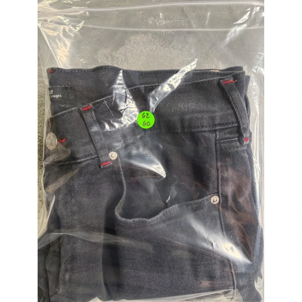 True Religion Ricky Men's Jeans Size 36 Black Red Contrast Stitching